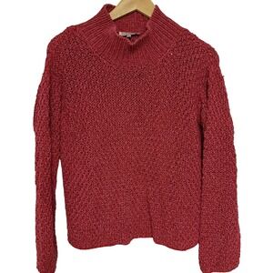 Indigenous One Weave Sweater Large Dark Pink Cotton Silk Chunky Knit Cottagecore
